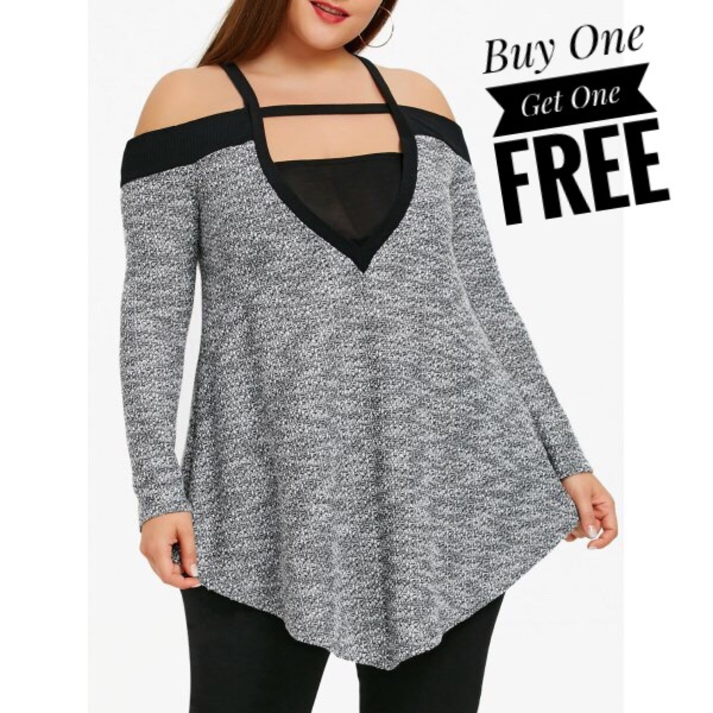 Open Shoulder Tunic Top